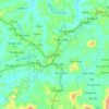 Di Linh地形图、海拔、地势
