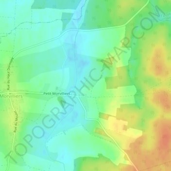 La Force地形图、海拔、地势