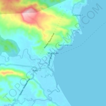 Mauban地形图、海拔、地势