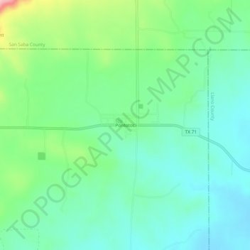 Pontotoc地形图、海拔、地势