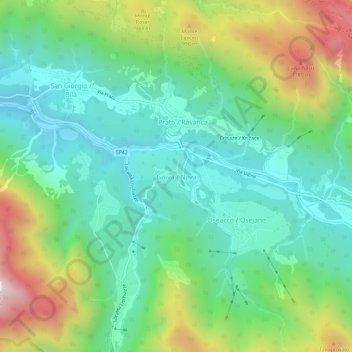 Gniva地形图、海拔、地势