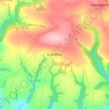 New Moat地形图、海拔、地势