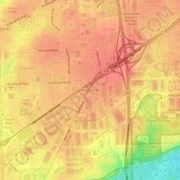 Welco Corners地形图、海拔、地势