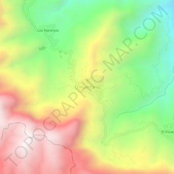 El Huérfano地形图、海拔、地势