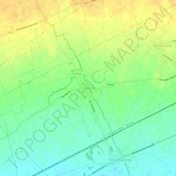 Villaorba地形图、海拔、地势