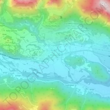 Demonte地形图、海拔、地势