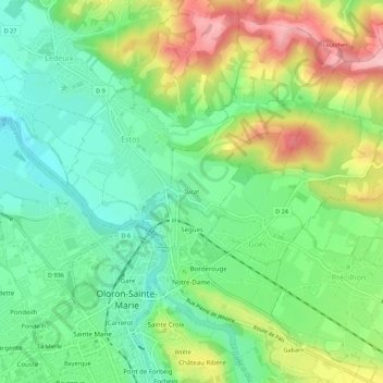 Tucat地形图、海拔、地势