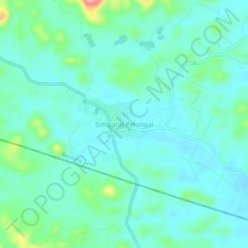 Simpang Pelangai地形图、海拔、地势