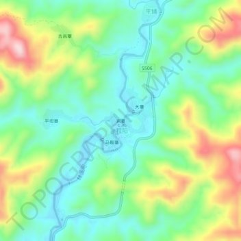 岩寨地形图、海拔、地势