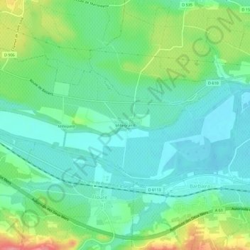 Millegrand地形图、海拔、地势