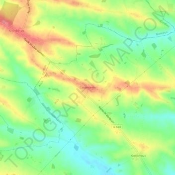 Cassemartin地形图、海拔、地势
