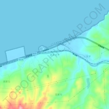 夏家河子地形图、海拔、地势