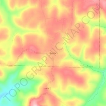 Ben Hur地形图、海拔、地势