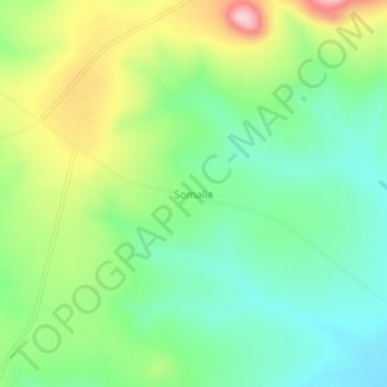 Somalia地形图、海拔、地势