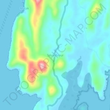Teluk Bayur地形图、海拔、地势