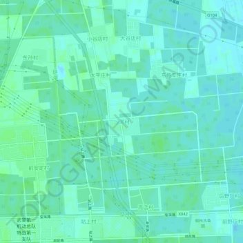 沙河村地形图、海拔、地势