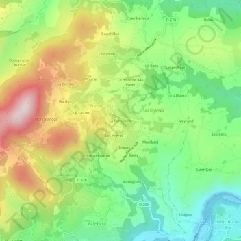 La Romanelle地形图、海拔、地势