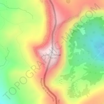 Cerro Codihue地形图、海拔、地势