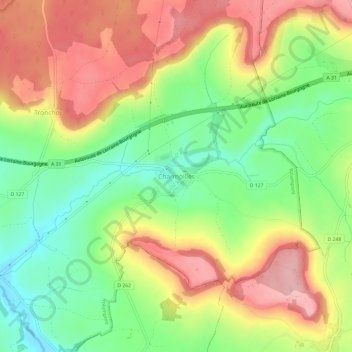 Charmoilles地形图、海拔、地势