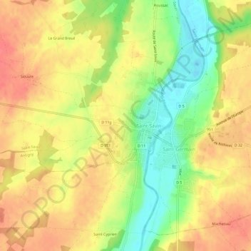 La Grange à Rabot地形图、海拔、地势