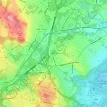 Monroe地形图、海拔、地势
