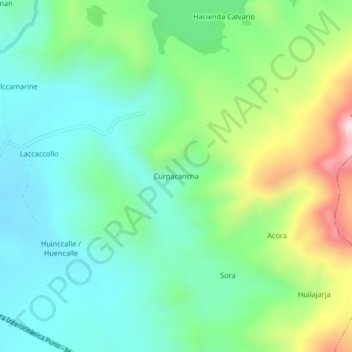 Curpacancha地形图、海拔、地势