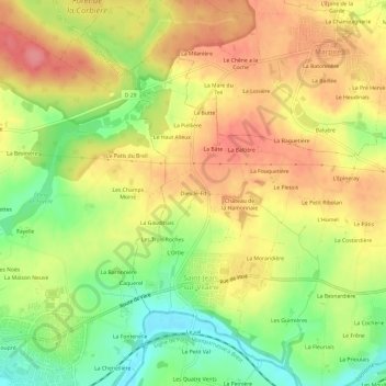 Dieu le-Fit地形图、海拔、地势