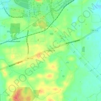 Stilesboro地形图、海拔、地势