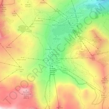 Val-Claret地形图、海拔、地势
