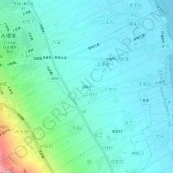 河底村地形图、海拔、地势