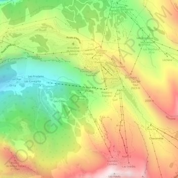 Le Crot aux Chiens地形图、海拔、地势