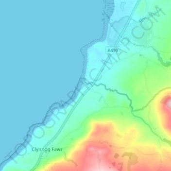 Aberdesach地形图、海拔、地势