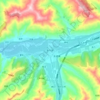 永兴镇地形图、海拔、地势
