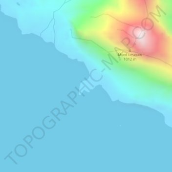 Le Contrefort地形图、海拔、地势