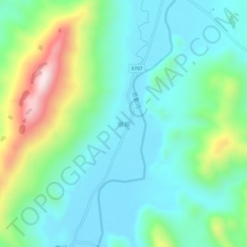 俄柳地形图、海拔、地势