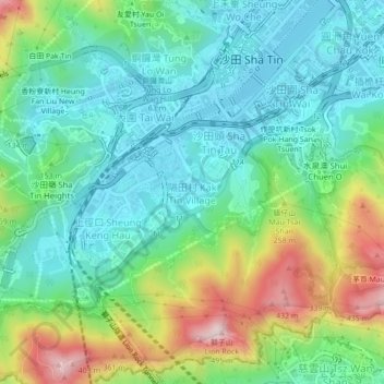 隔田村地形图、海拔、地势