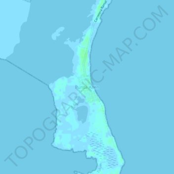 Punta Allen地形图、海拔、地势