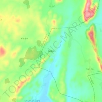 Baslian地形图、海拔、地势
