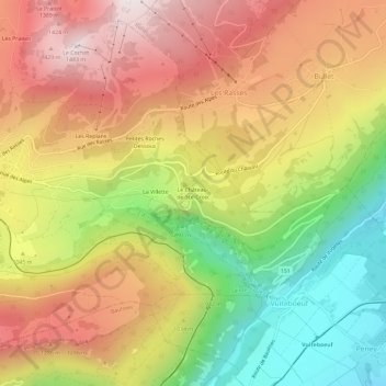 Le Château-de-Ste-Croix地形图、海拔、地势