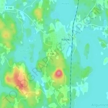 Enekullen地形图、海拔、地势