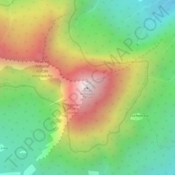 Volcán Mombacho地形图、海拔、地势