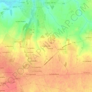 L'Alphonsière地形图、海拔、地势