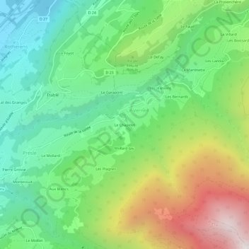Le Chapelet地形图、海拔、地势