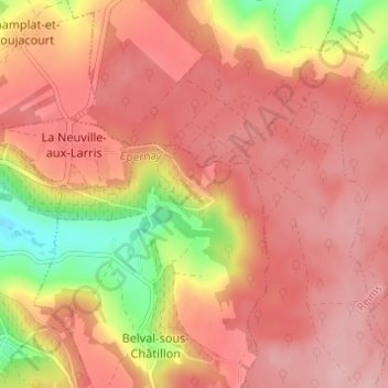 Paradis地形图、海拔、地势