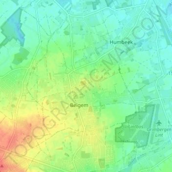 Ten Berg地形图、海拔、地势