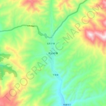 炭山岭镇地形图、海拔、地势