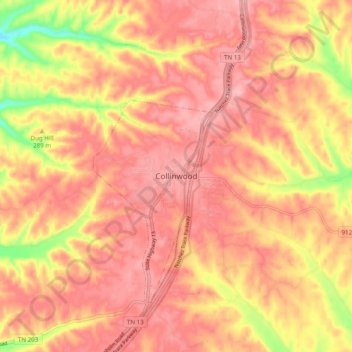 Collinwood地形图、海拔、地势