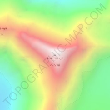 Saser Kangri I地形图、海拔、地势