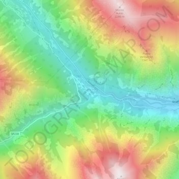 Pianche地形图、海拔、地势