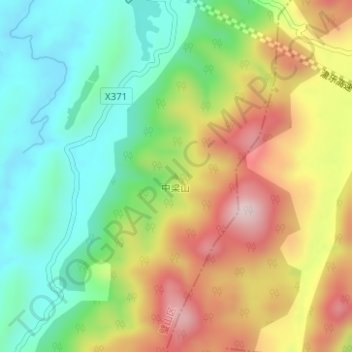 中梁山地形图、海拔、地势